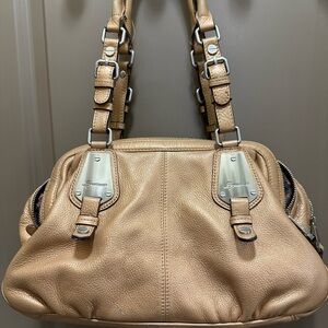B. Makowsky Tan Leather Shoulder Bag